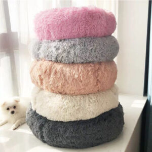 Small Dog Bed – Round Plush Pet Nest for Dogs & Cats