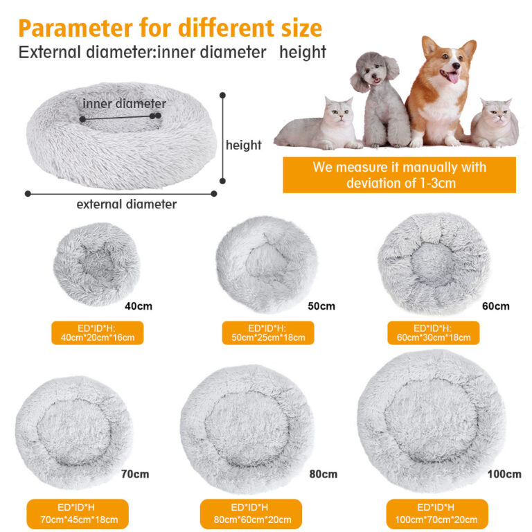 Small Dog Bed – Round Plush Pet Nest for Dogs & Cats